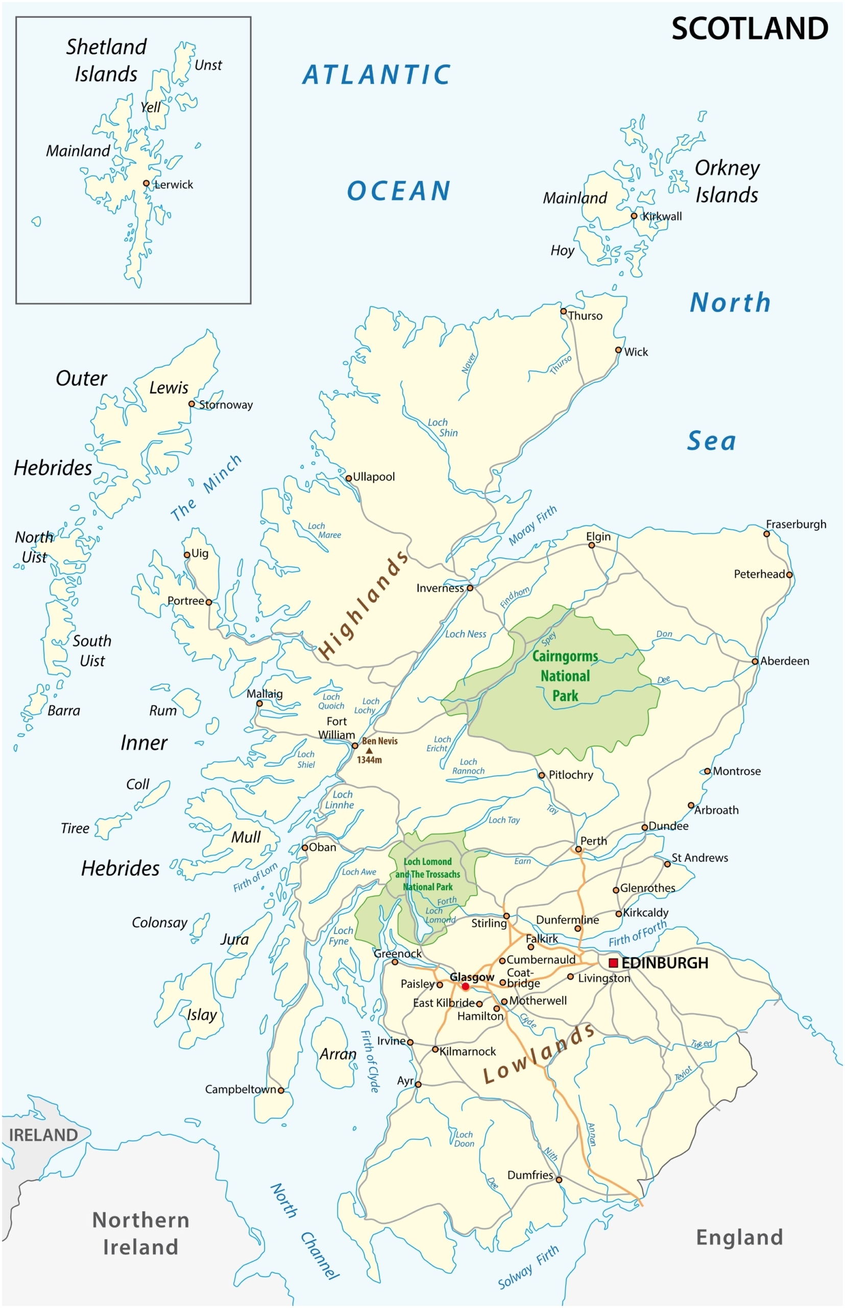 A map of Scotland A map of Scotland