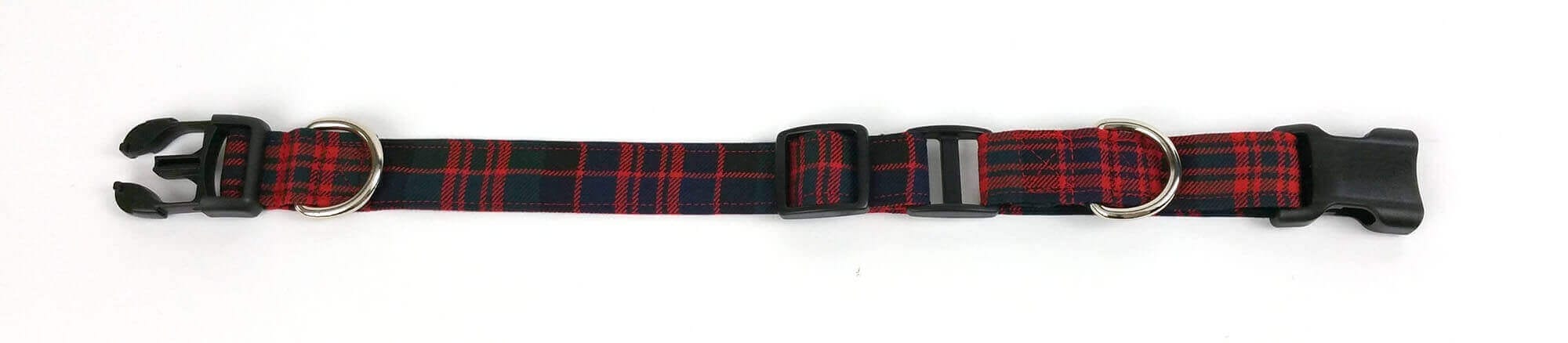 Poly-Viscose 1-Inch Tartan Dog Collar and Leash Set