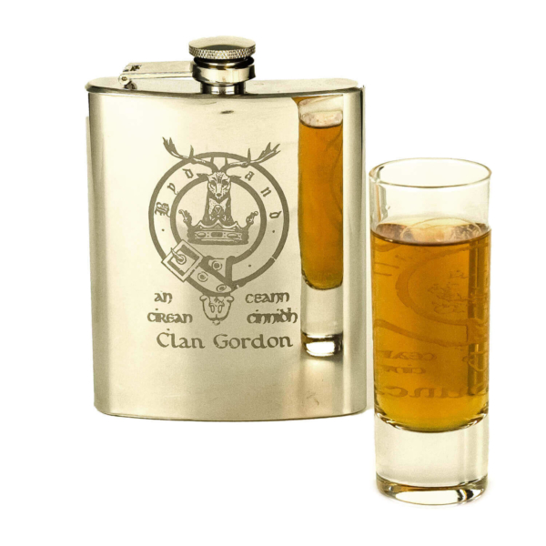 Polished Stainless Steel Clan Crest Flask