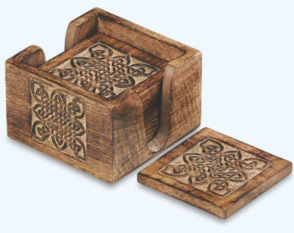 Square Celtic Knot Wood Coasters