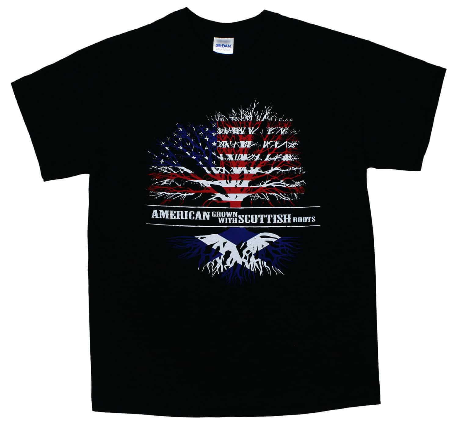 American Grown with Scottish Roots T-shirt﻿
