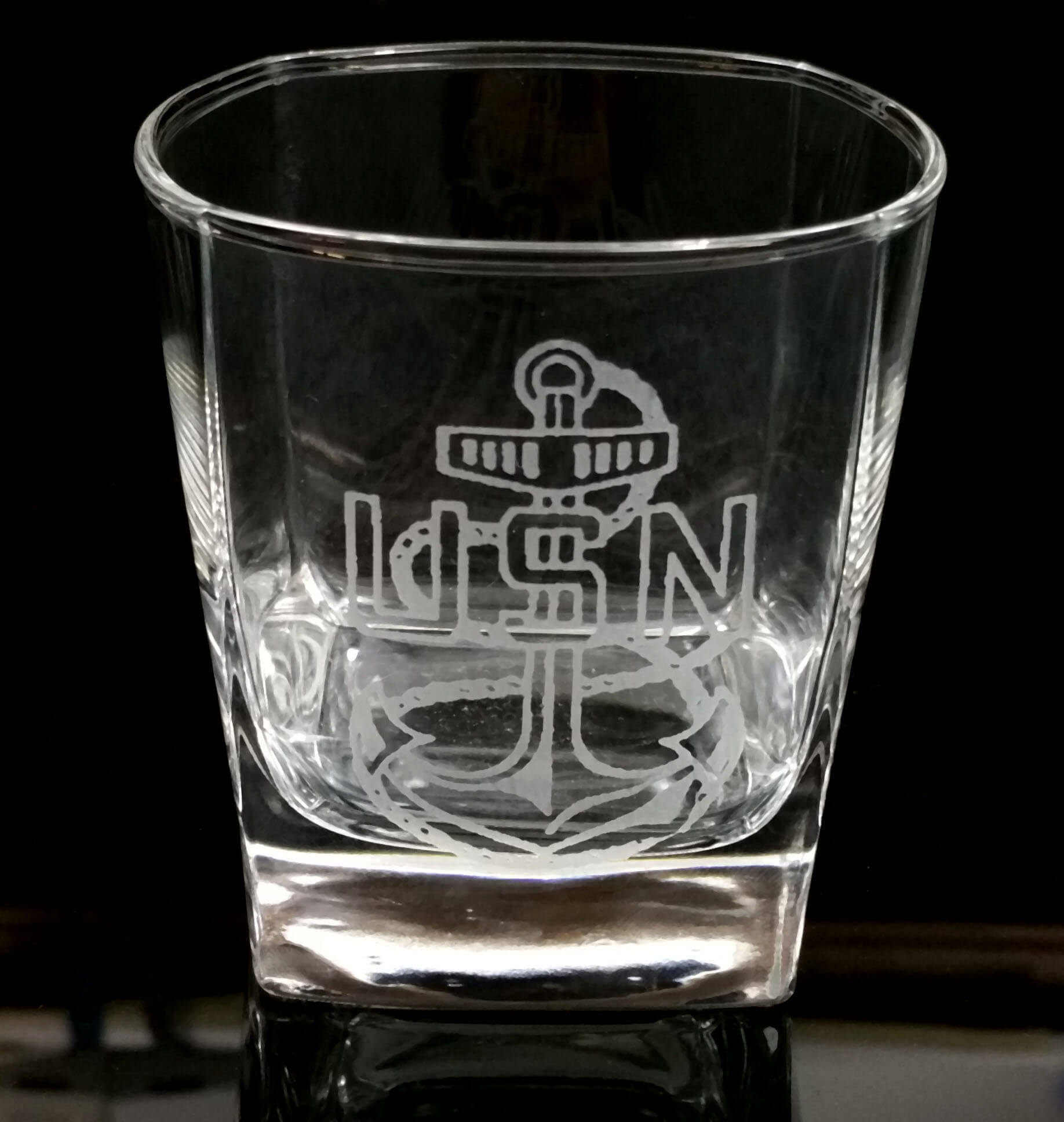 US Navy Logo Whiskey Glass