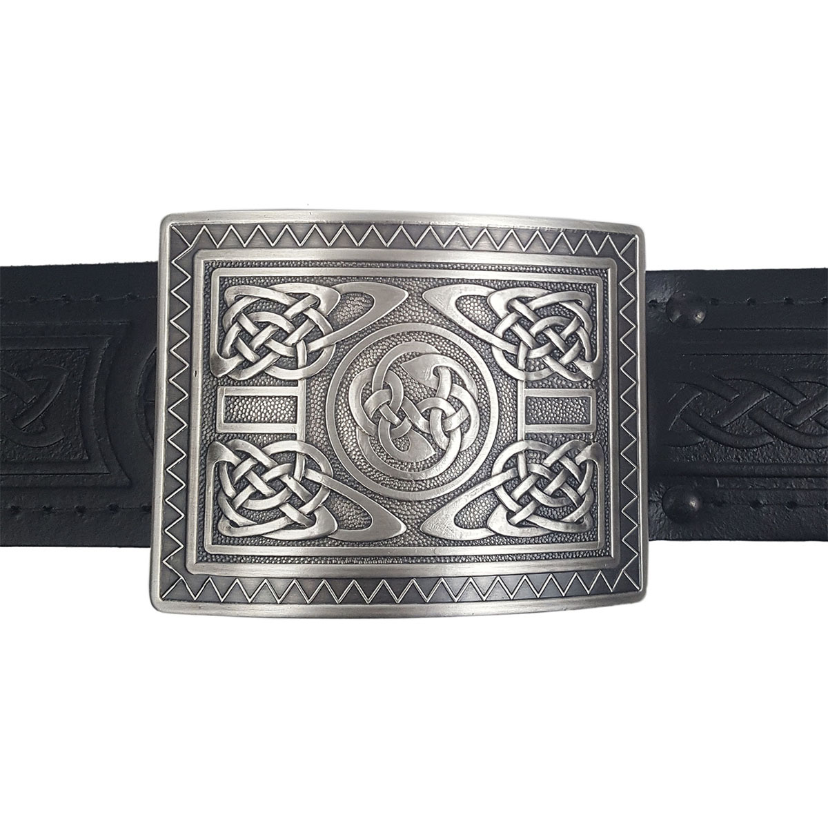 HS Scottish Kilt Belt Buckle Irish Shamrock Antique Finish/Highland Buckles 
