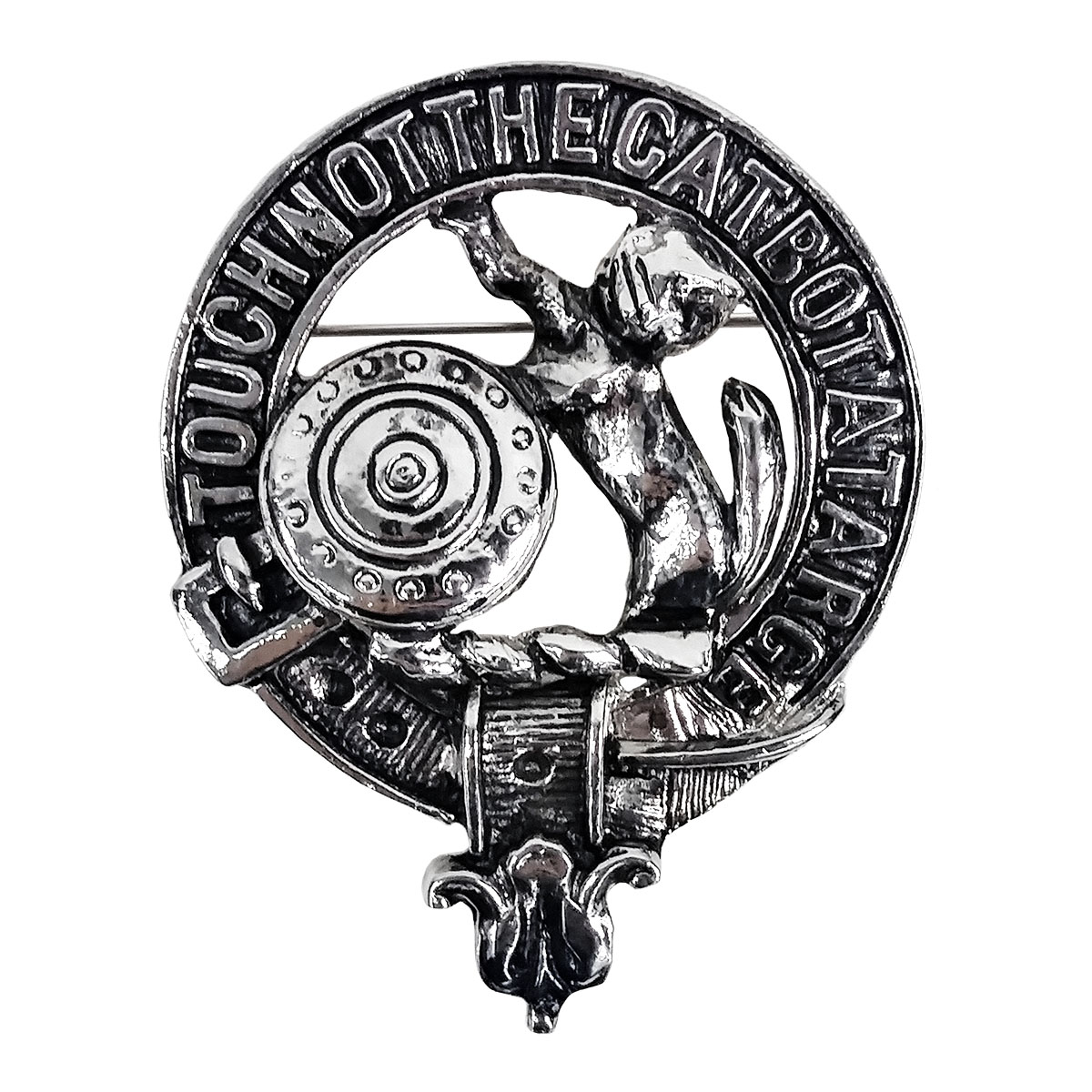 Douglas Scottish Clan Crest Badge Brooch Pin Style Pewter 