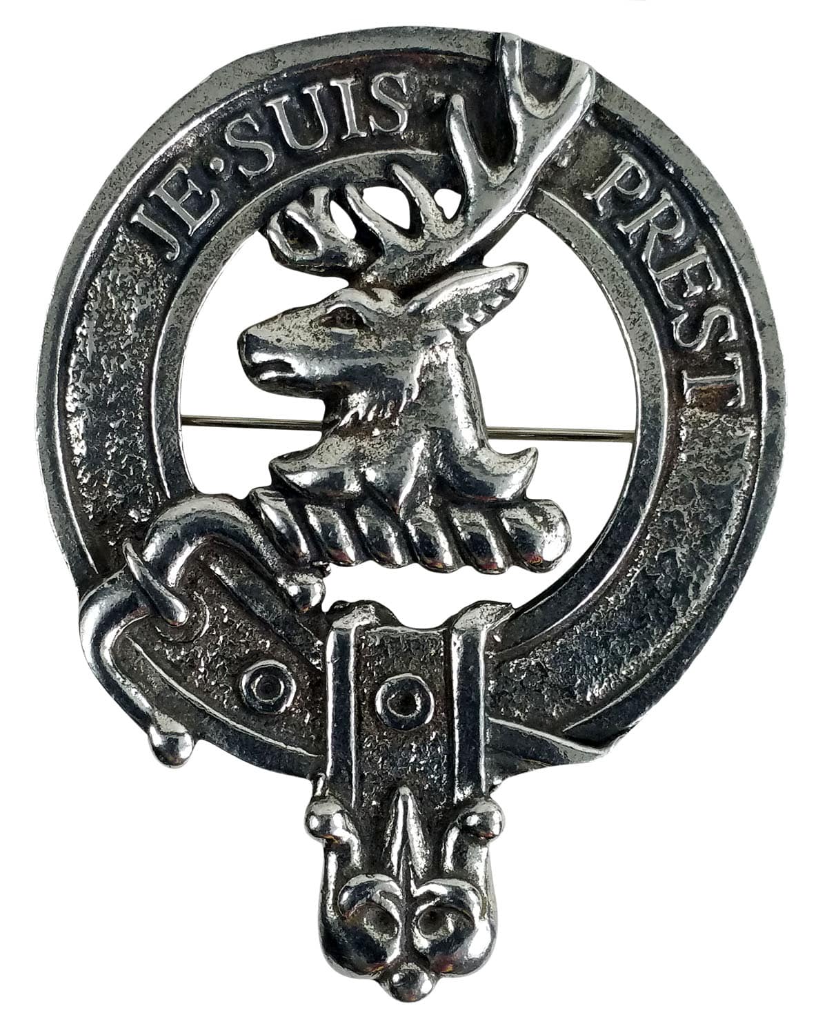 Scottish Dancing Highlander Silver Pewter Pin Badge