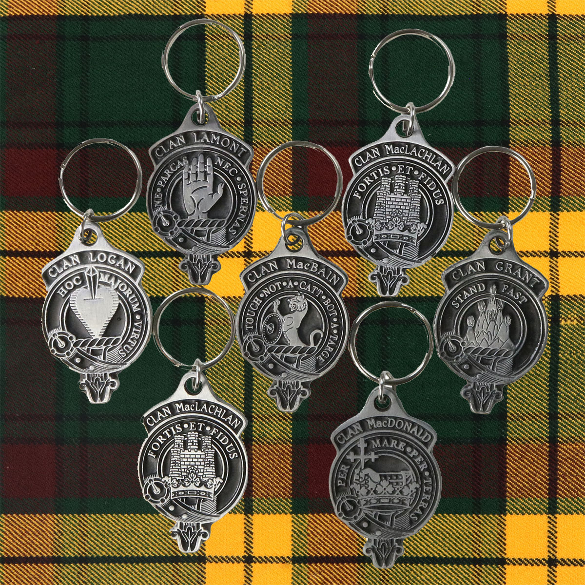 Leather Key Fob Scottish Family Clan Crest MacLean Made in Scotland 