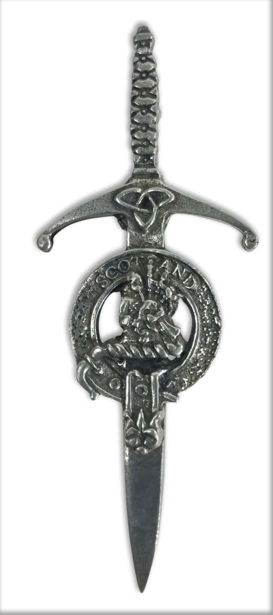 Rampant Lion Kilt Pin 3.5" Antique Finish Scottish Highland Kilt Pin with Badge 