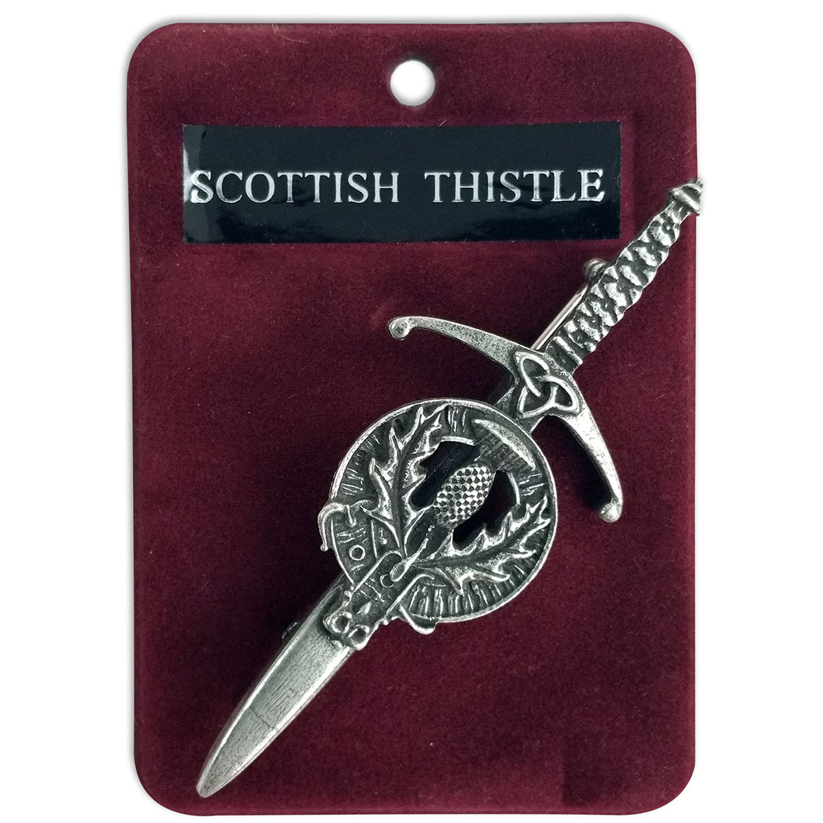 KILT PIN CELTIC CLAYMORE THISTLE SHIELD SOLID PEWTER MADE IN SCOTLAND KILTS NEW 
