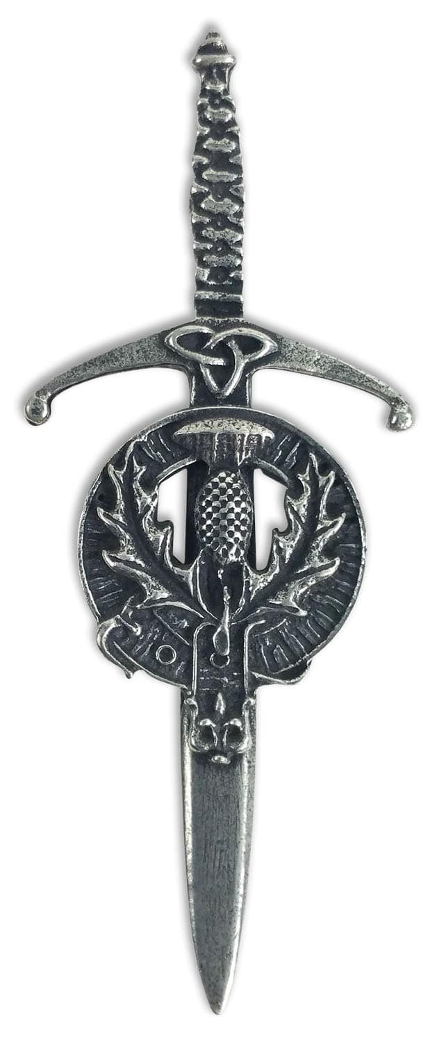 Thistle kilt pin plaqué or 4 " S Écossais Chardon patrimoine kilt pin plaqué or 
