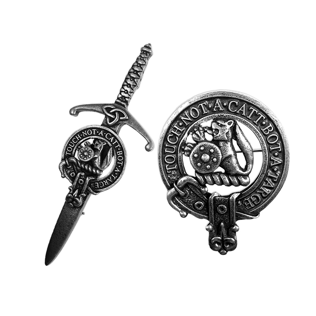 Murray of Atholl Scottish Clan Crest Pewter Badge or Kilt Pin 