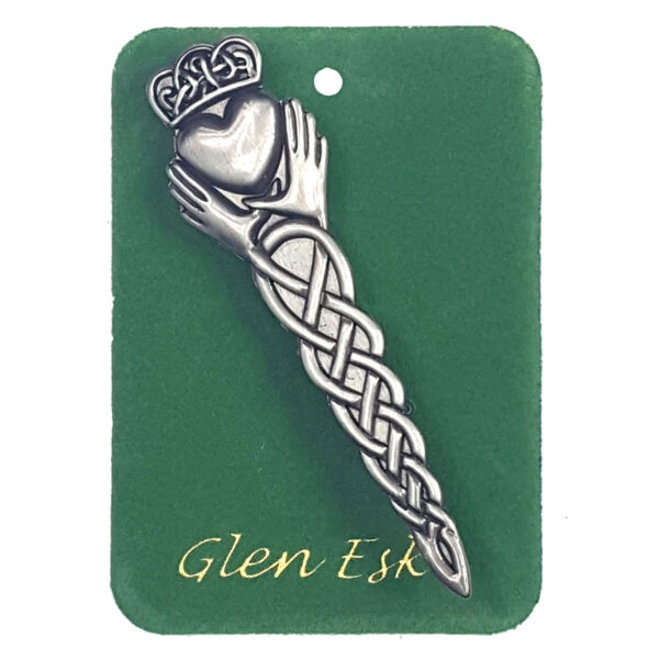 Antiqued Claddagh Irish Kilt Pin