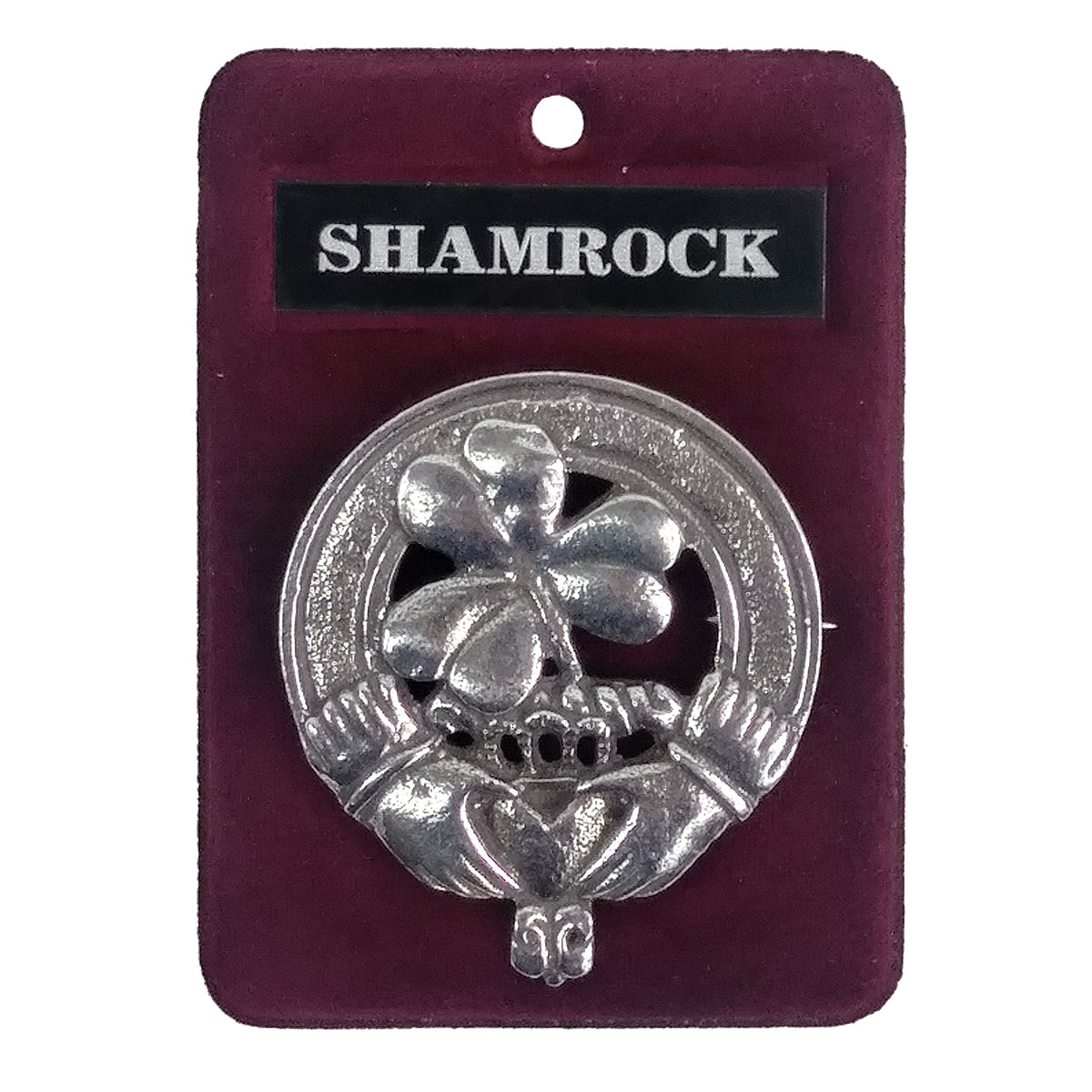 Irish Shamrock Brooch Fly Plaid/Irish Kilt Fly Plaid Brooch Irish Shamrock 3" 