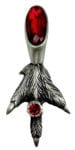 Fancy Grouse Claw Kilt Pin Red Gem