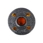 Colored Stone Plaid Brooch