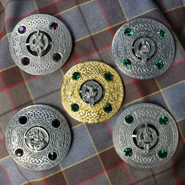 Clan Crest Plaid Brooches