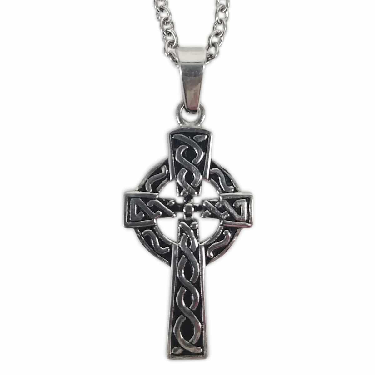 2021年最新入荷 Aoiy Stainless Steel Celtic Cross Irish Knot Pendant Necklace