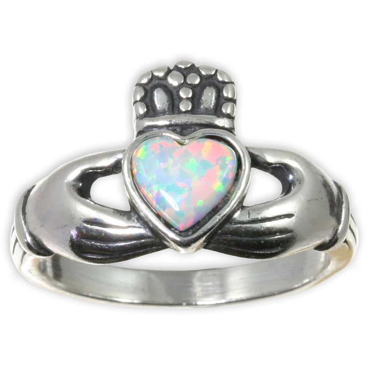 Opal Claddagh Ring The Celtic Croft From Our Family to Yours
