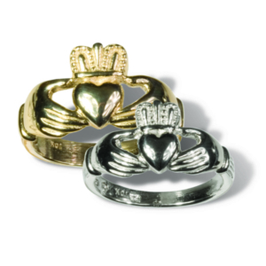 Gold and Silver Claddagh Wedding rings