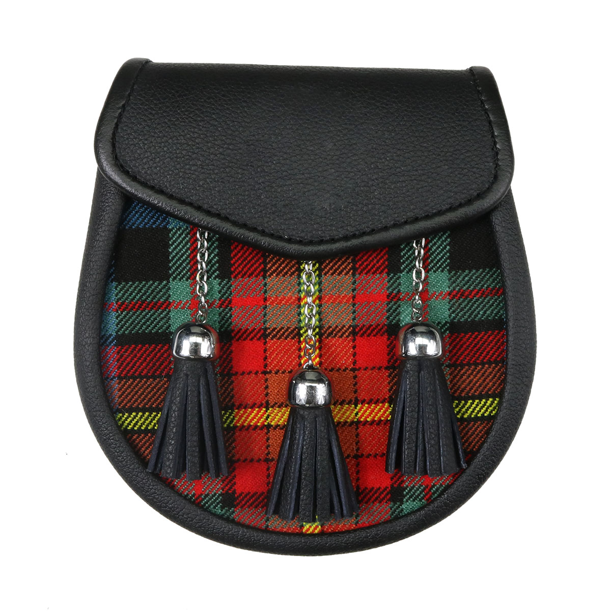 Scottish Kilt Sporran Best Quality Black Cowhide Real Leather and Belt 