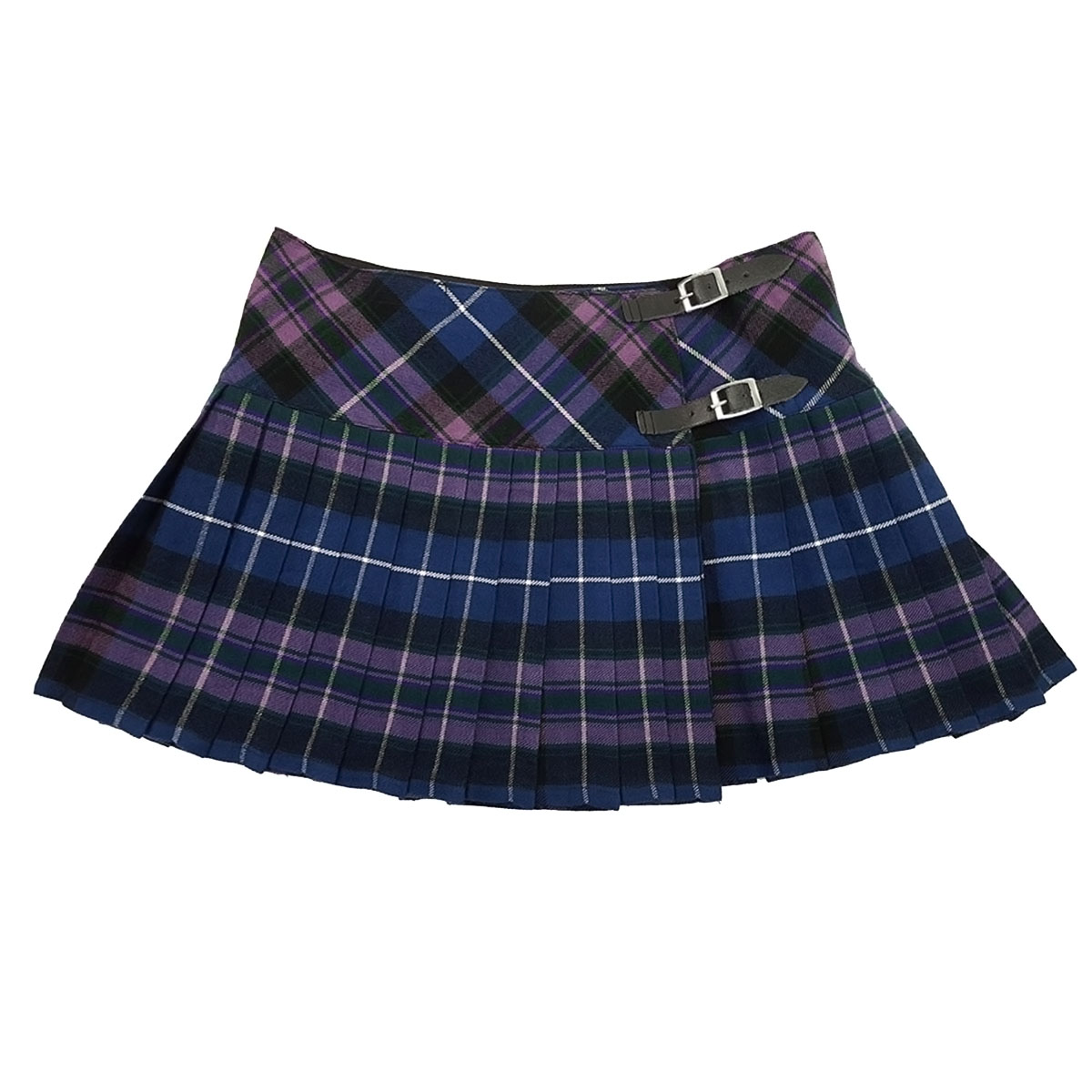 Pride of Scotland Tartan Homespun Kilted Mini Skirt 30W 14L