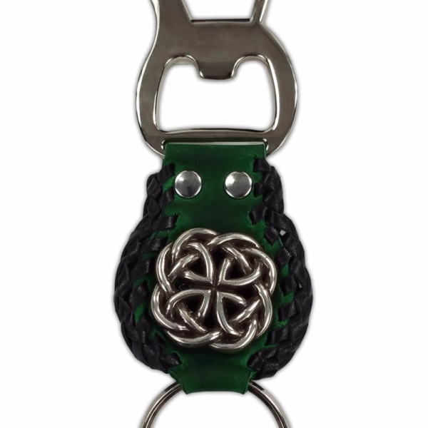 Celtic Knot Leather Key Fob and Bottle Opener