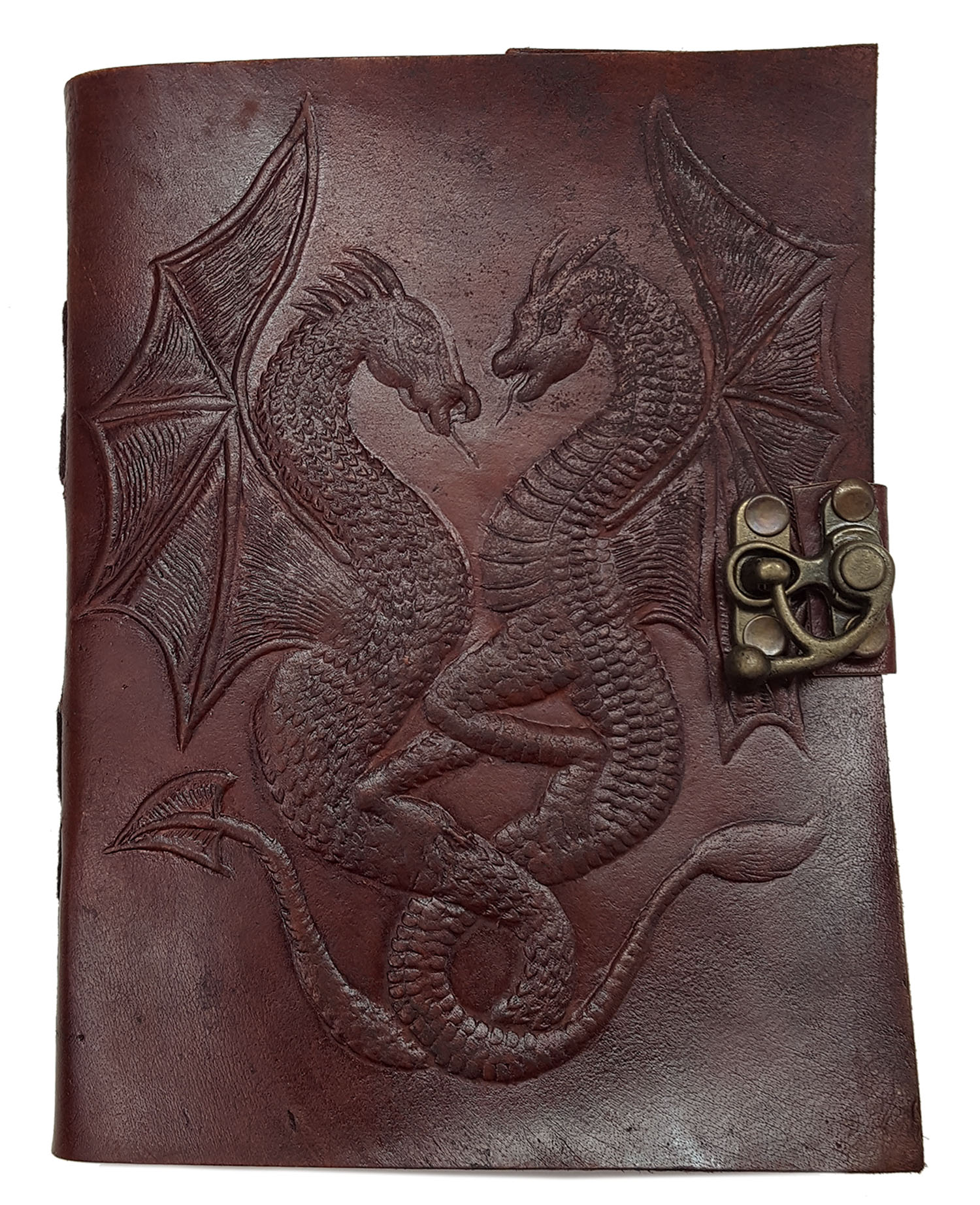 Genuine leather-bound  6" by 4.5" Chinese Dragon journal notebook 