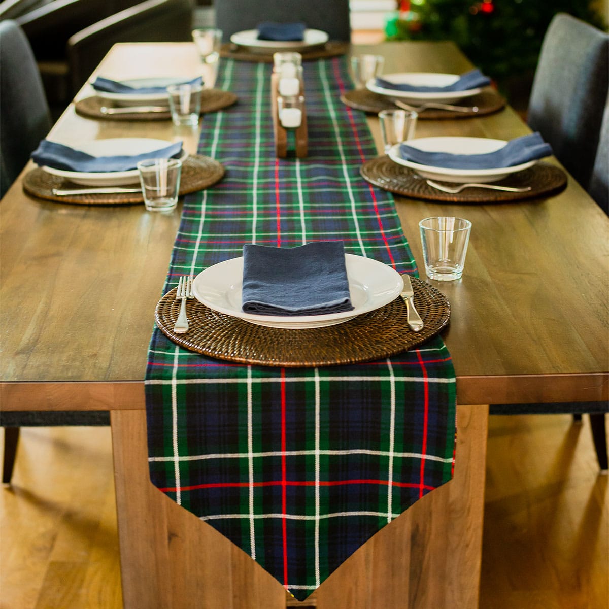 A tartan table runner from The Celtic Croft