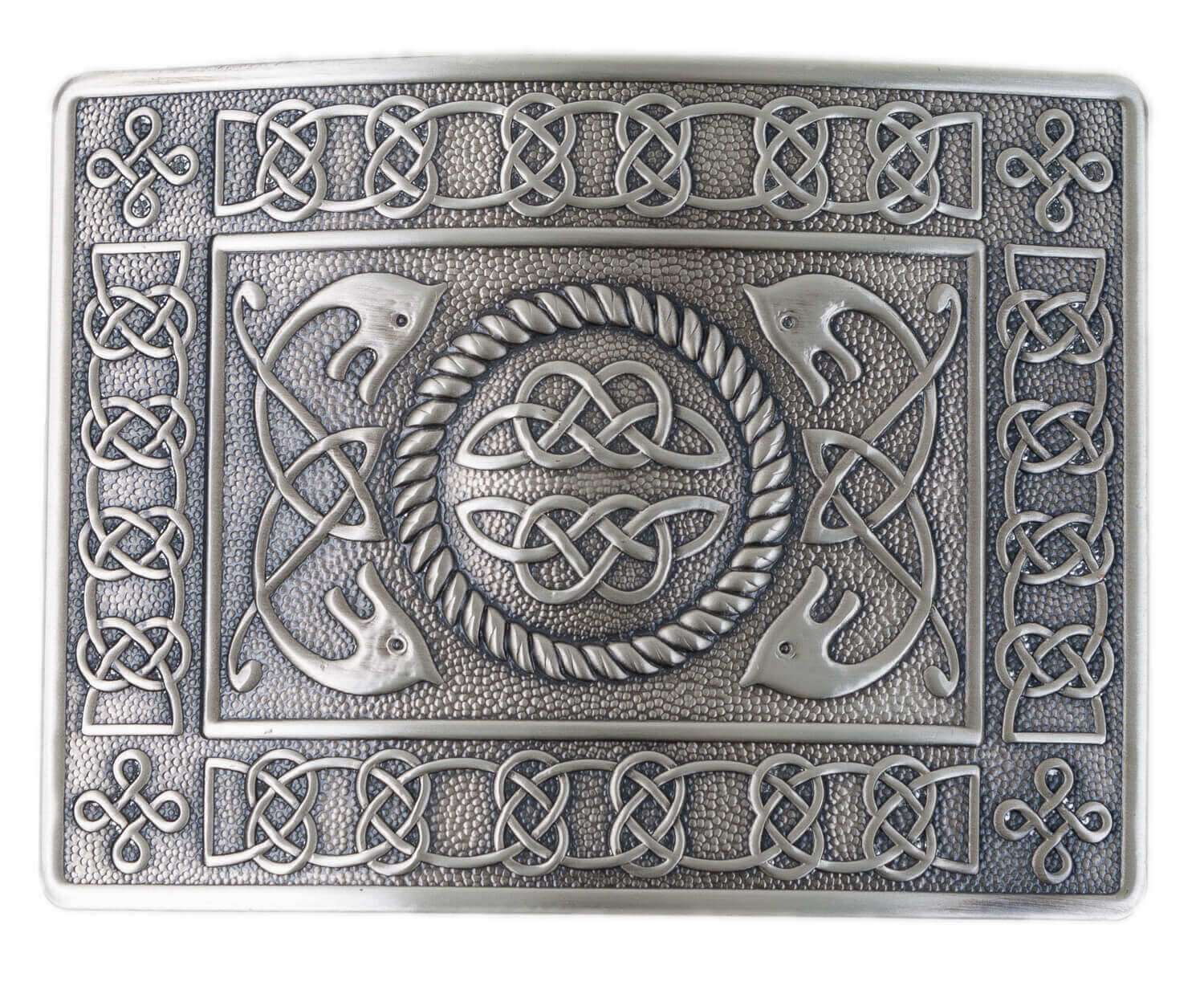 Highland Serpent Antiqued Kilt Belt Buckle - Made in Scotland Solid Brass
